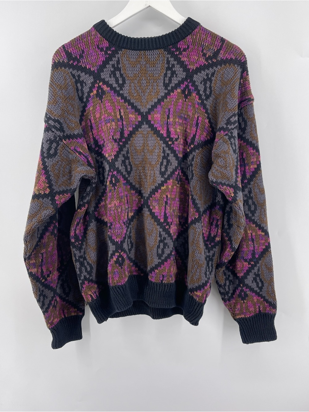 Vintage Y2K Men's Patterned Crewneck Sweater Size Small